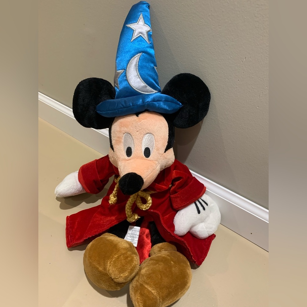 Disney Store Sorcerer Mickey Mouse Plush - Fantasia - Medium 22" EUC